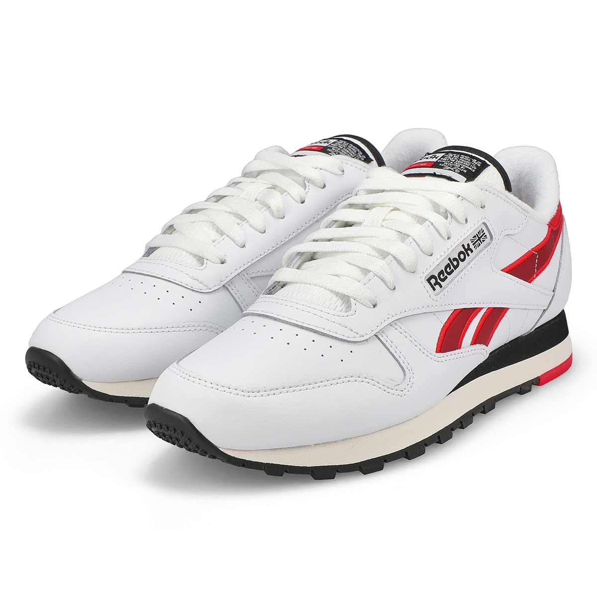 Men's Classic Leather Lace Up Sneaker - White/Vector Red/Black