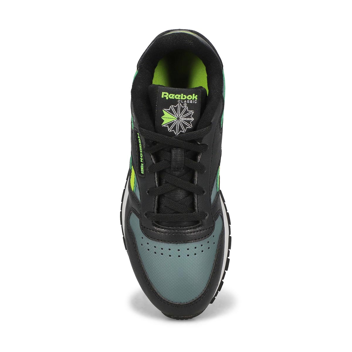 Kids' CL Step N' Flash Lace Up Sneaker - Black/Grey/Digital Lime