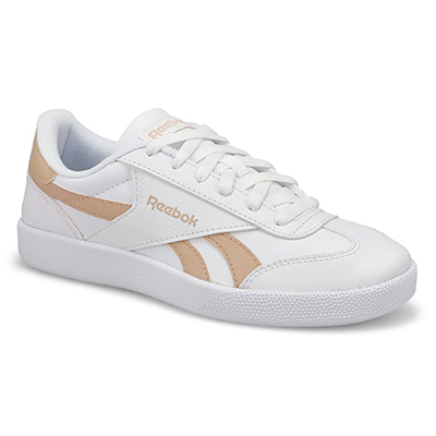 Lds Smash Edge Lace Up Sneaker - White/Pink Stucco/White