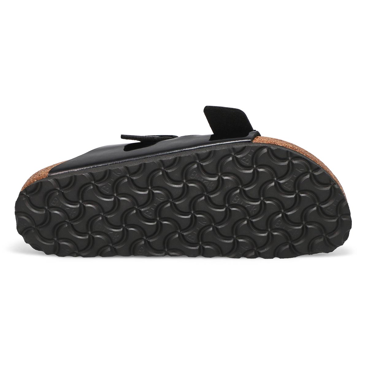 Women's Arizona Birko-Flor 2 Strap Narrow Footbed Sandal- Black Patent