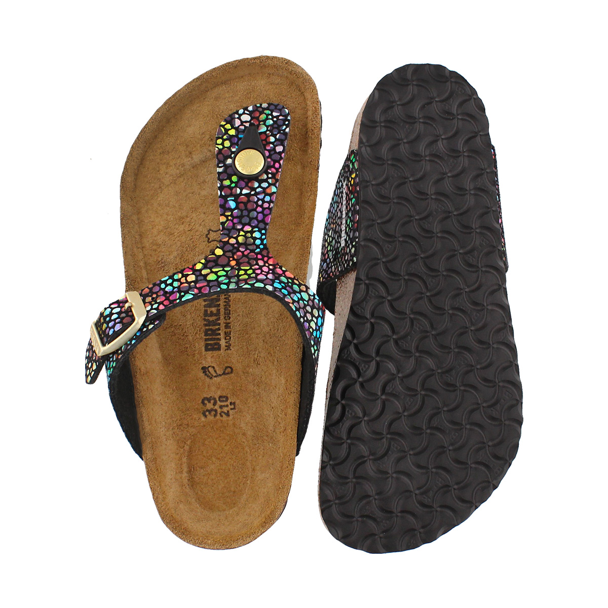 Girls' Gizeh Birko-Flor Thong Sandal - Mosaic Black