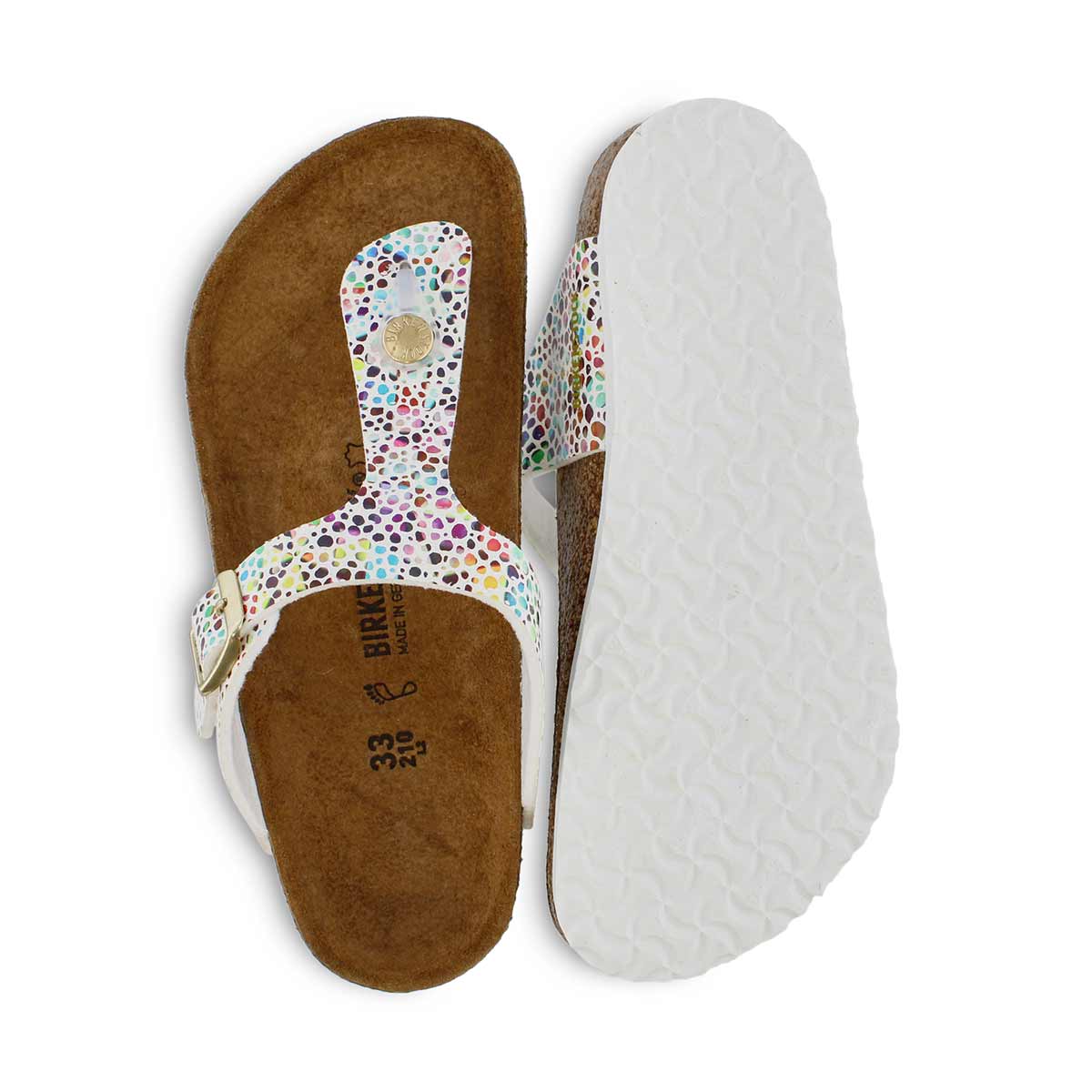 Girls' Gizeh Birko-Flor Thong Sandal - Mosaic White