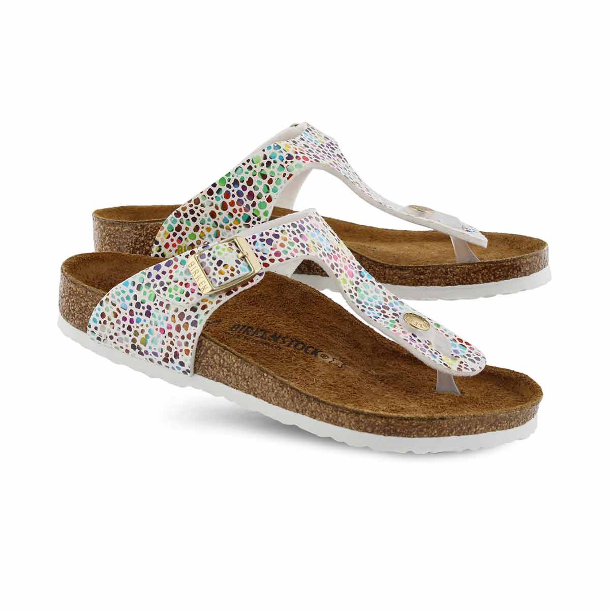 Girls' Gizeh Birko-Flor Thong Sandal - Mosaic White