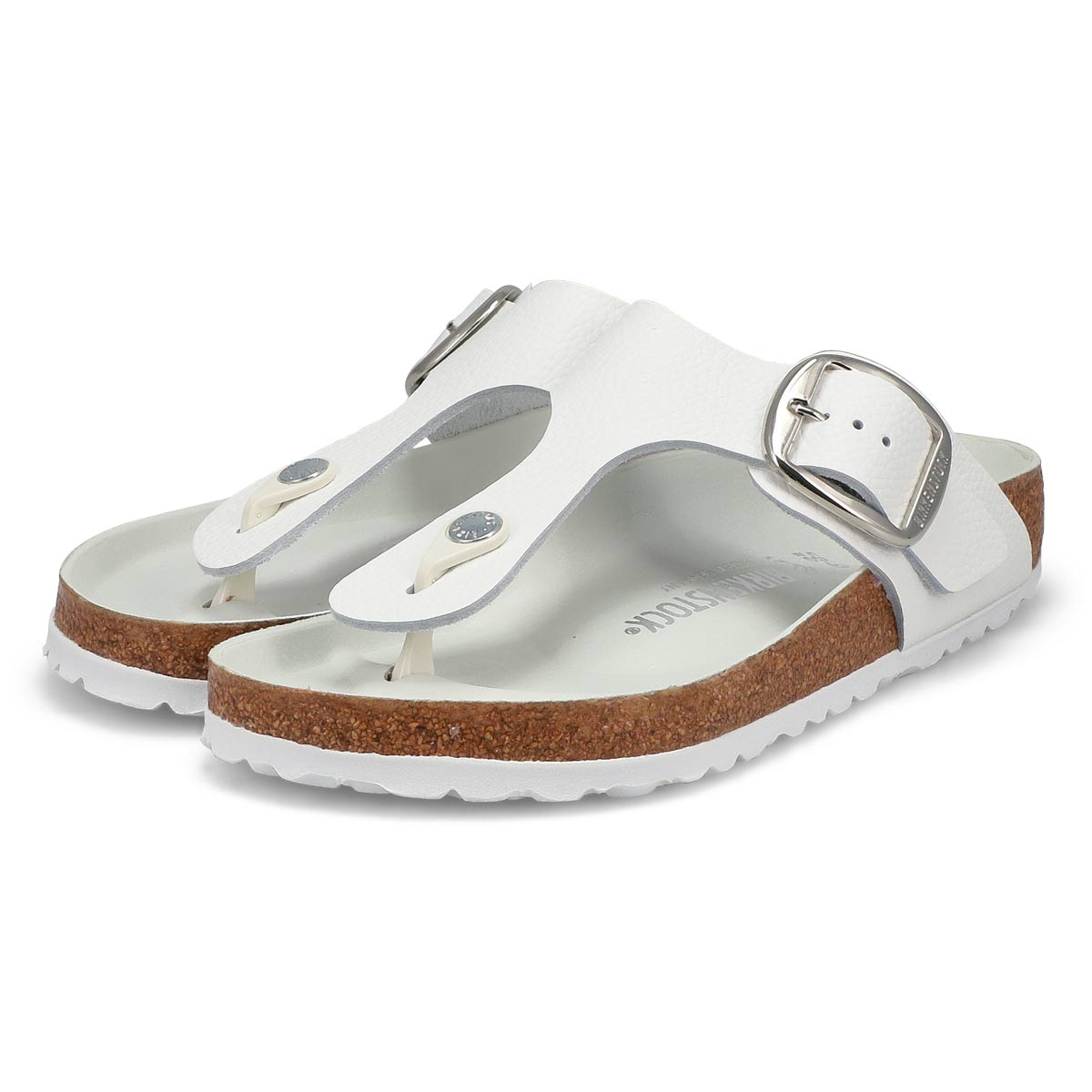 Women's Gizeh Big Buckle Leather Thong Sandal - Wh