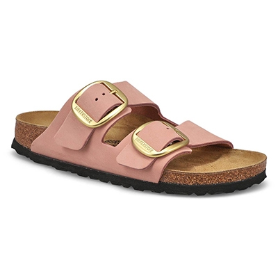 Sandale 2 brides Arizona Big Buckle, rose tendre, femmes - Étroite