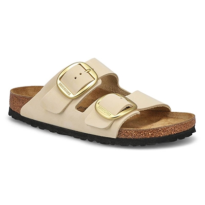 Lds Arizona Big Buckle Narrow 2-Strap Sandal - Ecru