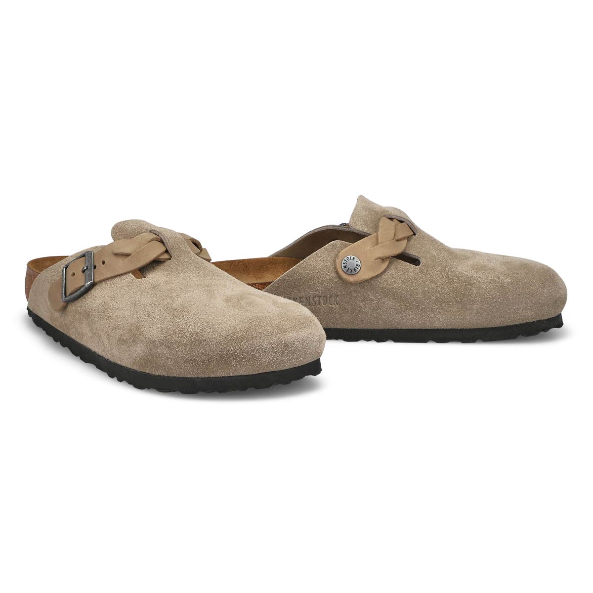 Women's Boston Braid Oil Leather Narrow Clog - Taupe