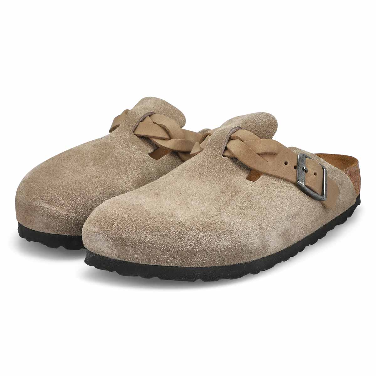 Women's Boston Braid Oil Leather Narrow Clog - Taupe