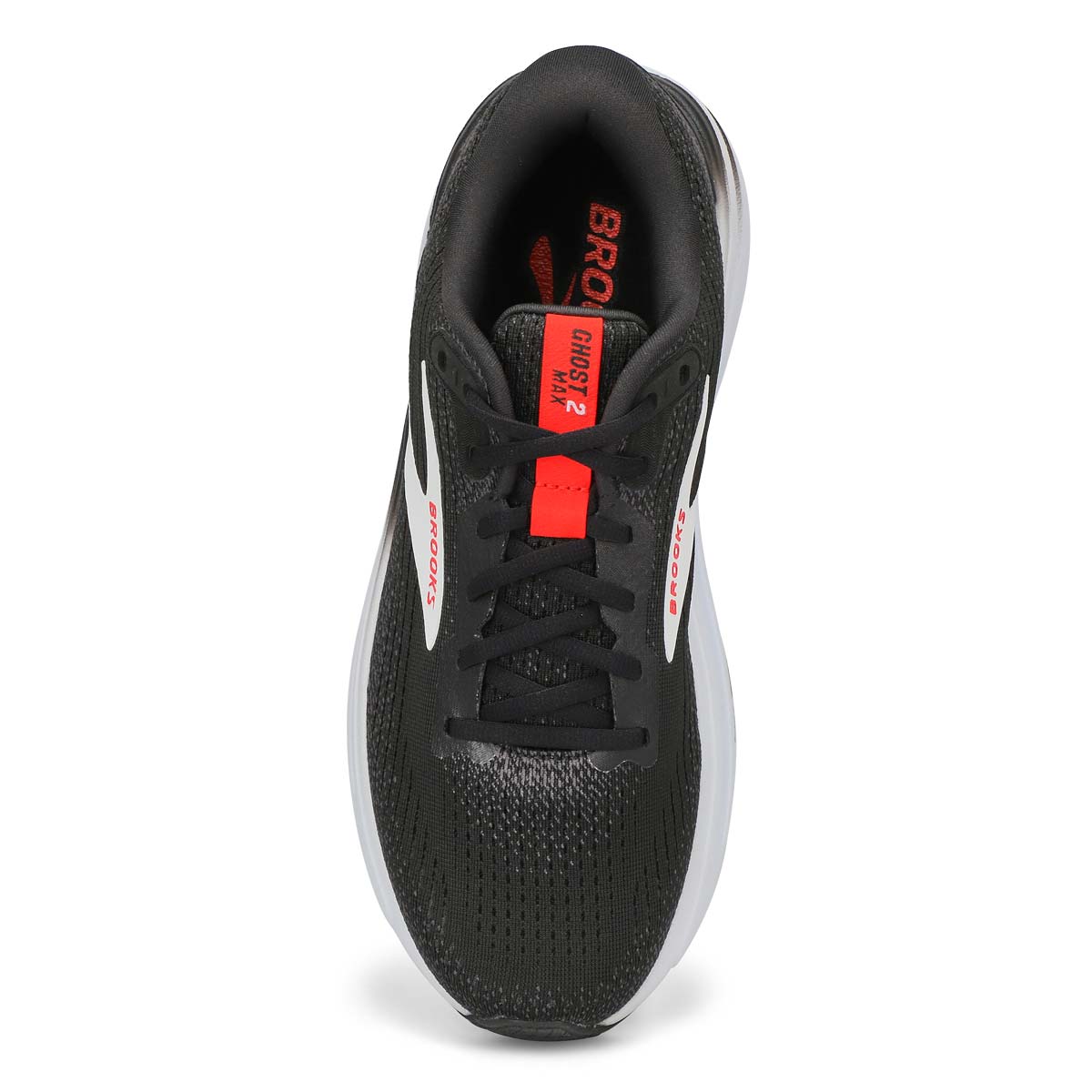 Men's Ghost Max 2 Lace Up Performance Sneaker - Black/White/Fiery Red