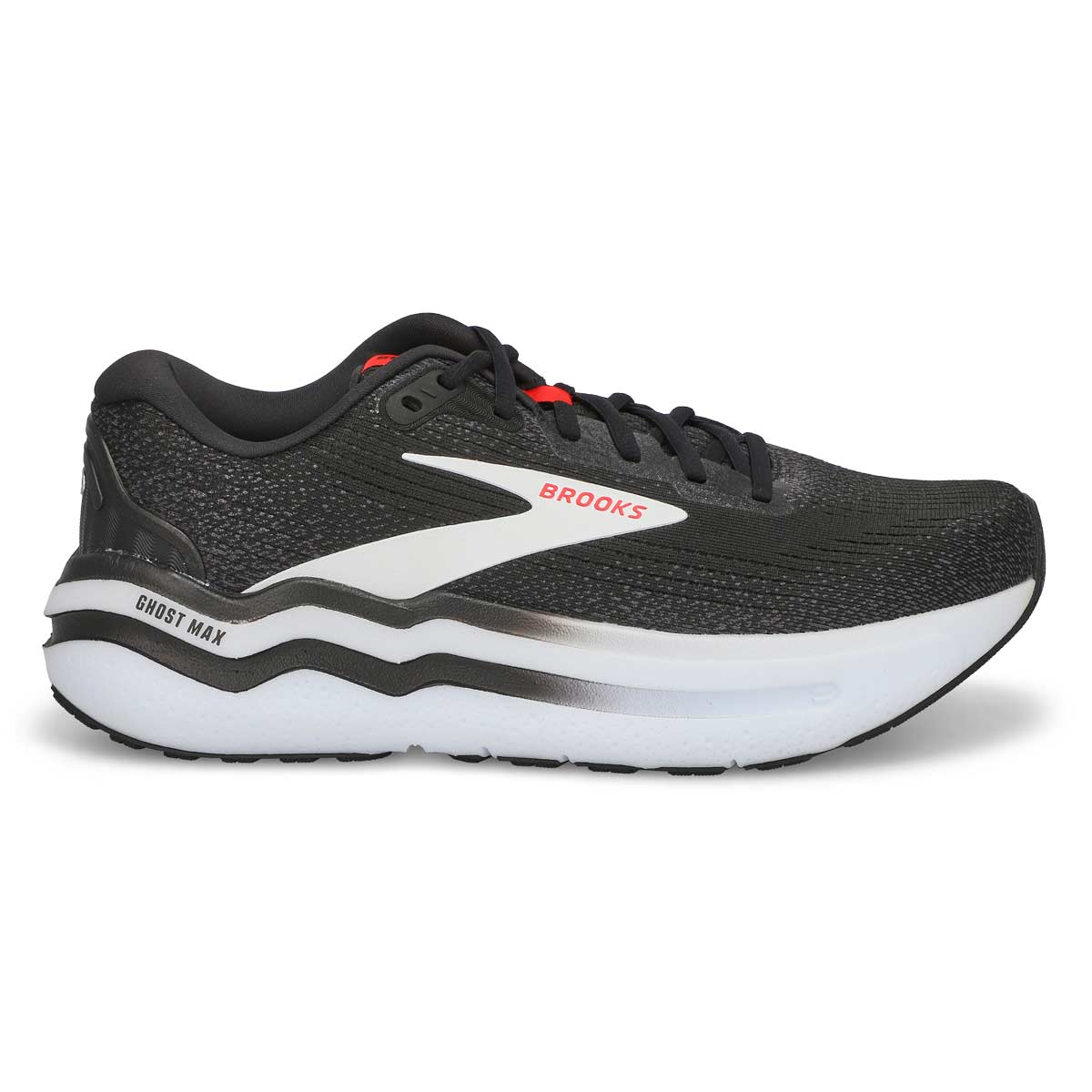 Men's Ghost Max 2 Lace Up Performance Sneaker - Black/White/Fiery Red