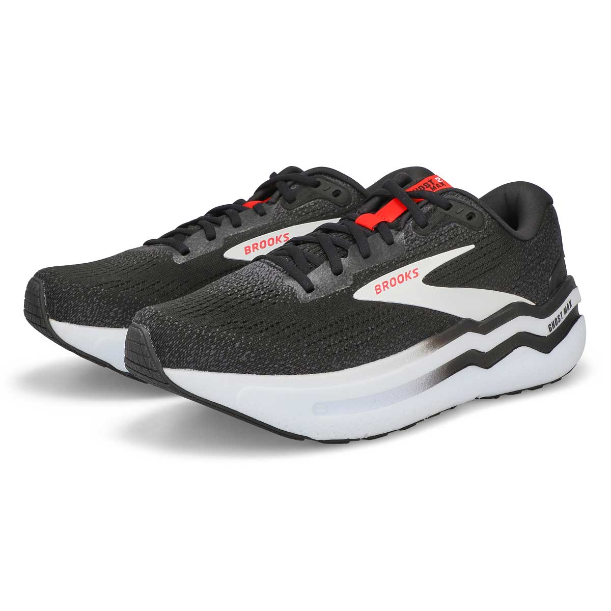 Men's Ghost Max 2 Lace Up Performance Sneaker - Black/White/Fiery Red