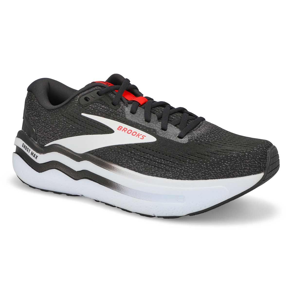 Men's Ghost Max 2 Lace Up Performance Sneaker - Black/White/Fiery Red