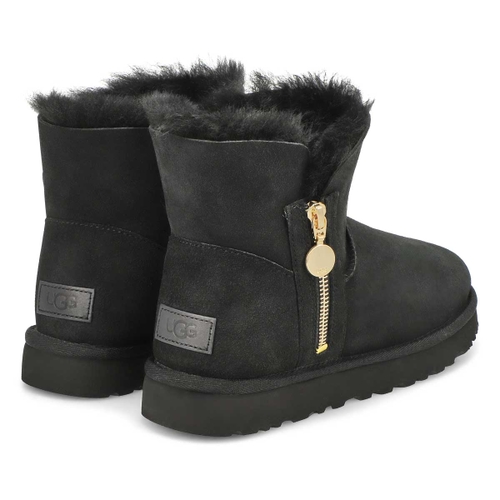 UGG Women's BAILEY ZIP MINI black boots | SoftMoc.com