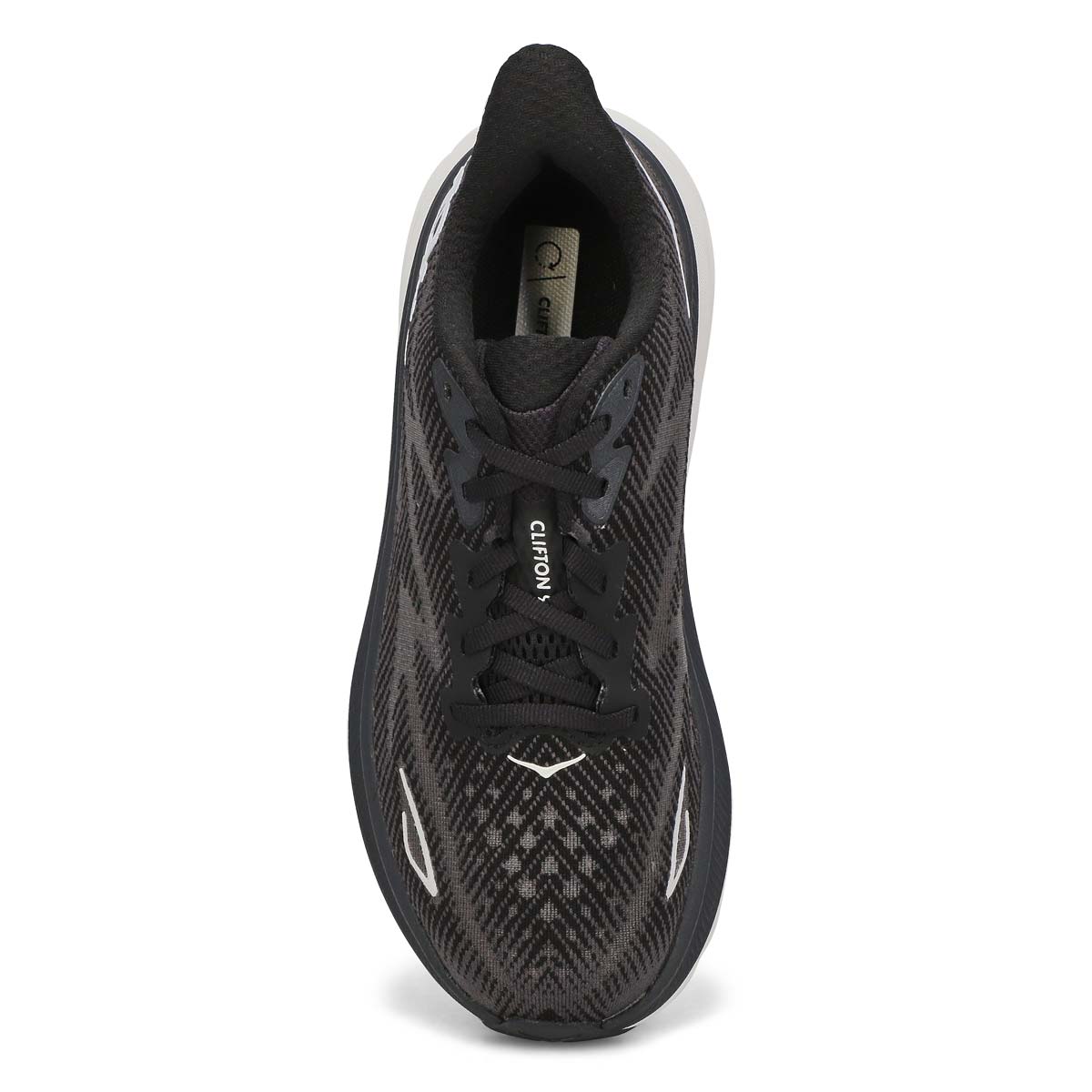 Men's Clifton 9 Lace Up Performance Sneaker - Black/White