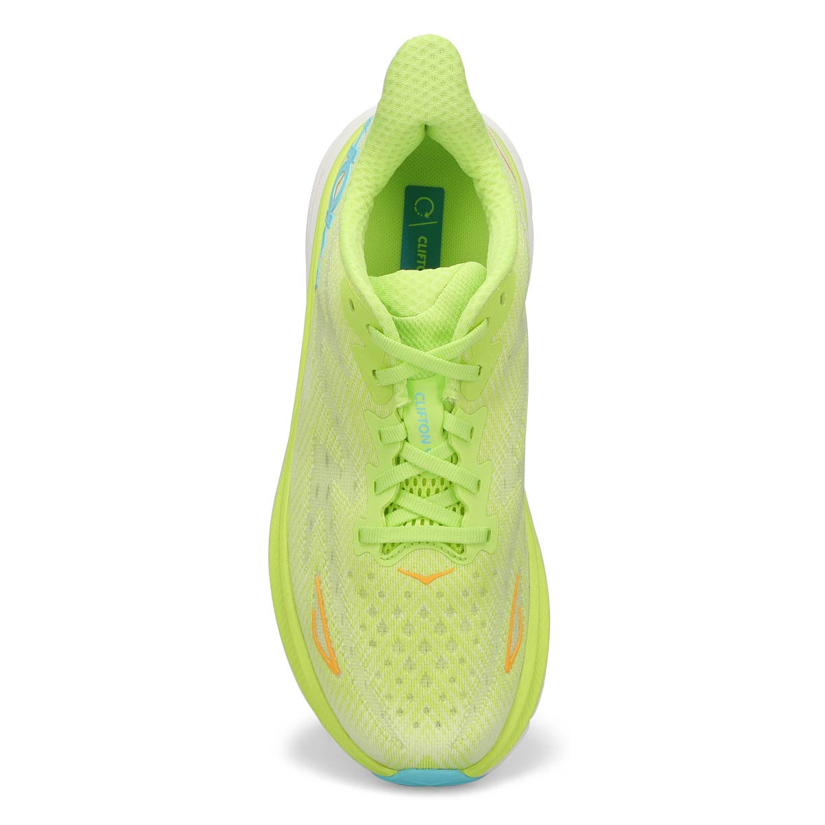 Women's  Clifton 9 Lace Up Performance Sneaker - Lettuce/Solar Flare