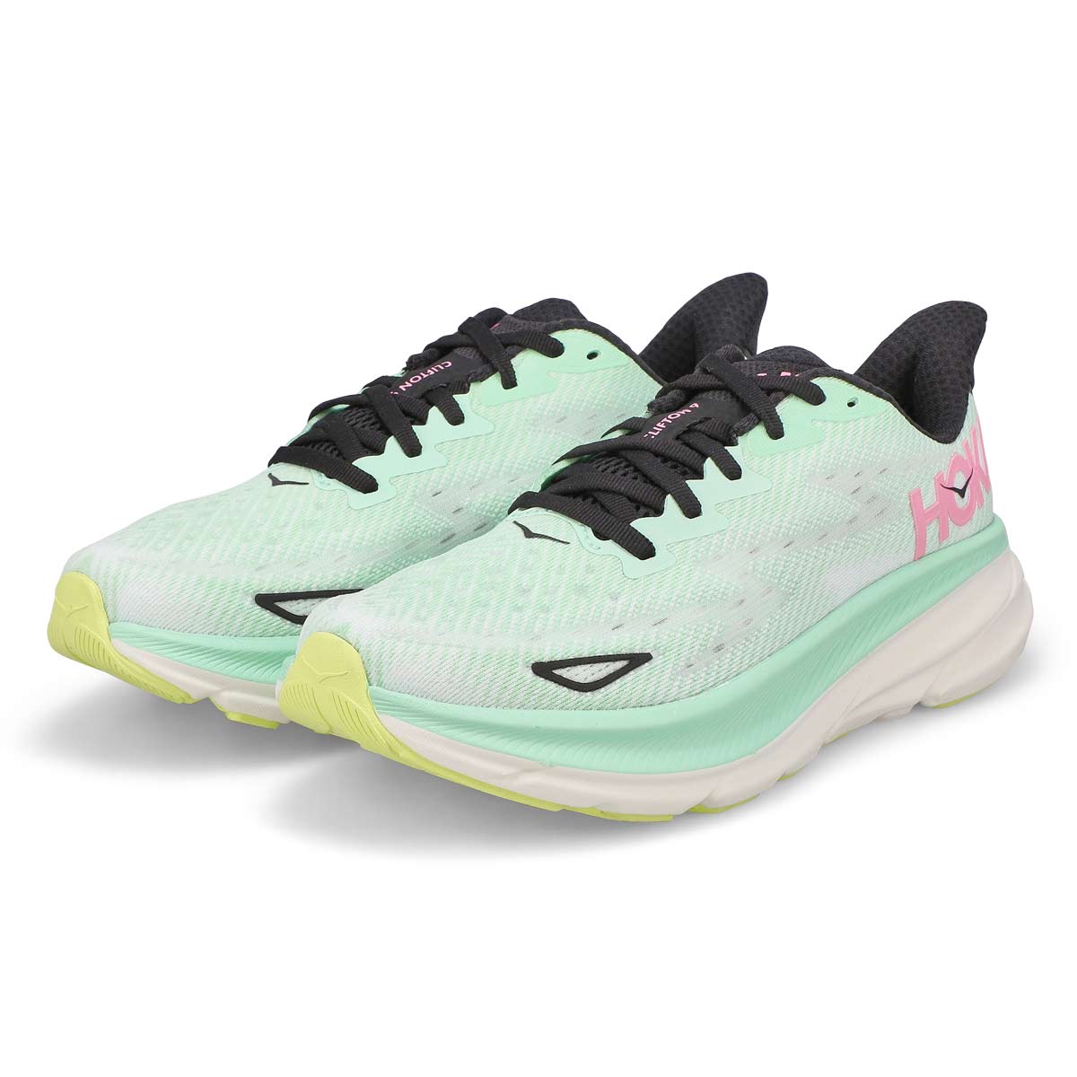 Women's  Clifton 9 Lace Up Performance Sneaker - Mint Fluorite/Snow Melt