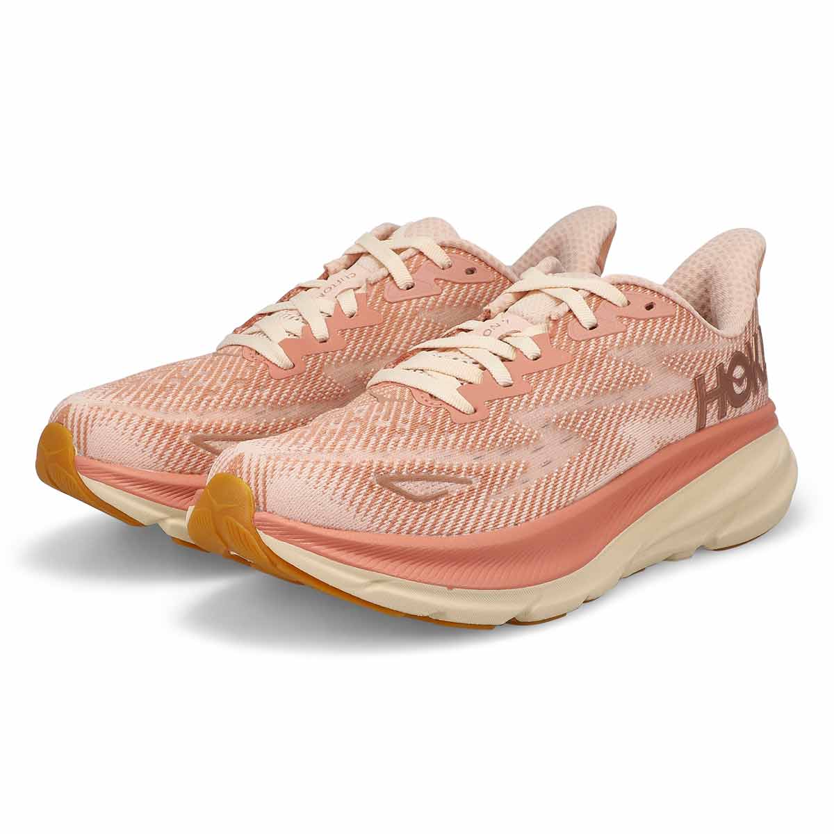 Women's  Clifton 9 Lace Up Performance Sneaker - Sandstone/ Cream