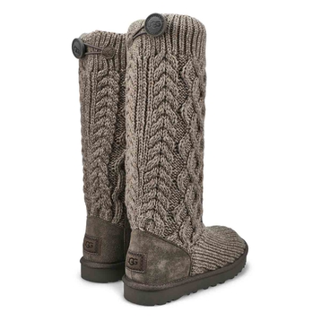 Botte CLASSIC CARDI CABLED KNIT, gris, femmes