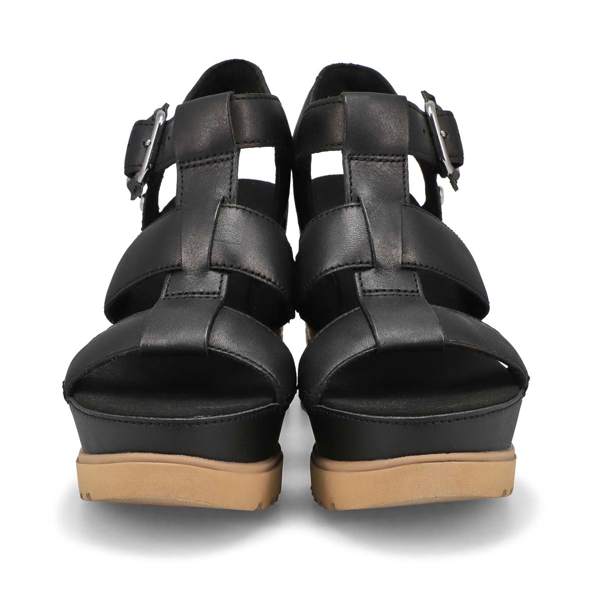 Sandale compensée ABBOT WEDGE, noir, femmes