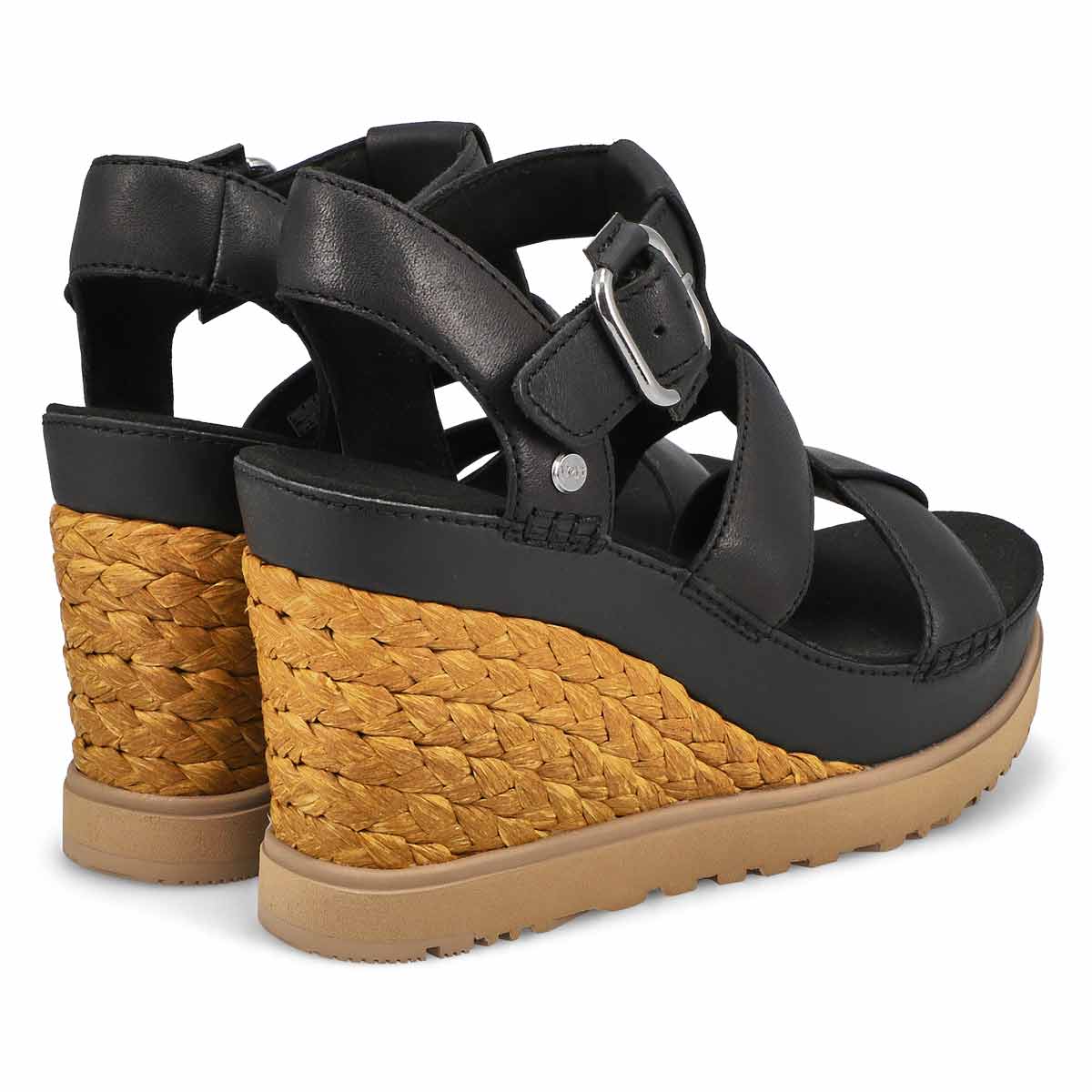 Sandale compensée ABBOT WEDGE, noir, femmes