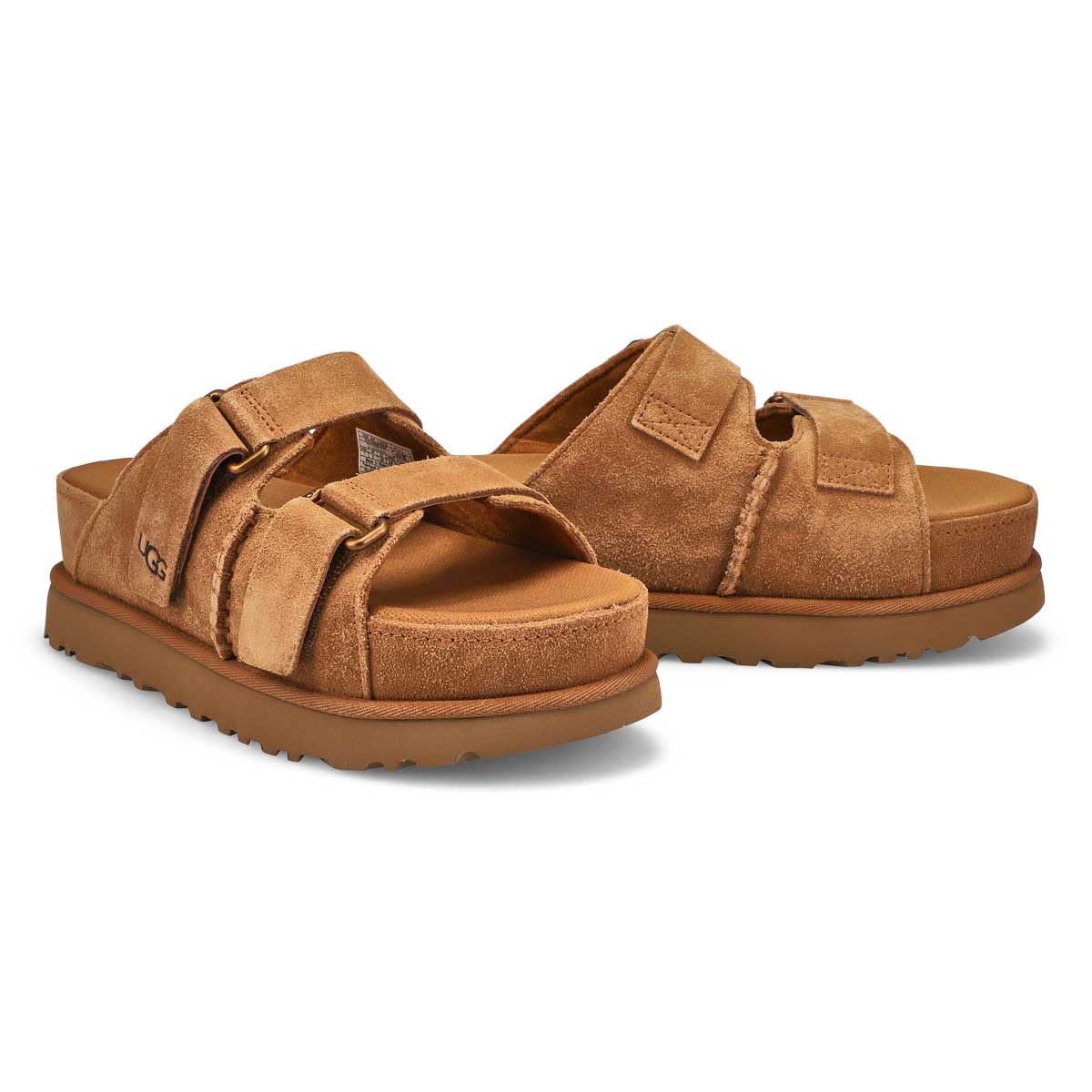 Ladies Goldenstar Hi Platform Slide Sandal - Chestnut