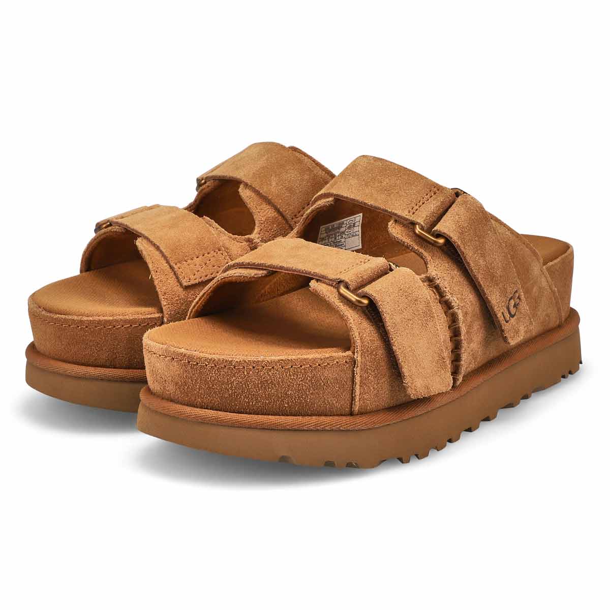 Ladies Goldenstar Hi Platform Slide Sandal - Chestnut