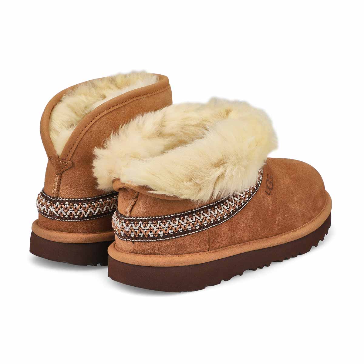 Girl's Mini Crescent Sheepskin Boot - Chestnut