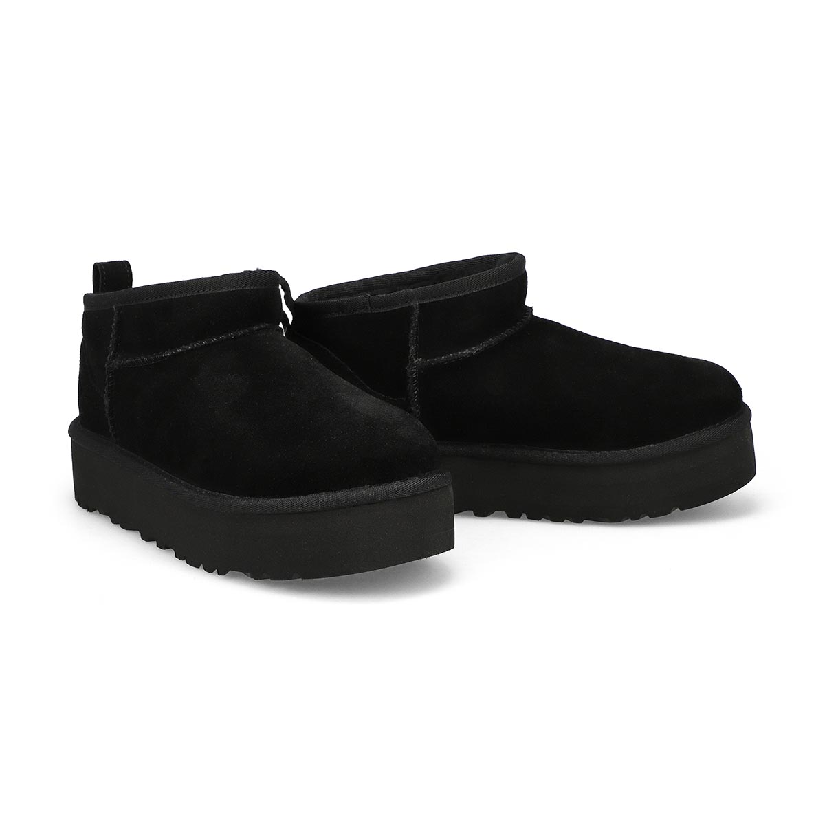 Girl's Ultra Mini Platform Sheepskin Boot - Black