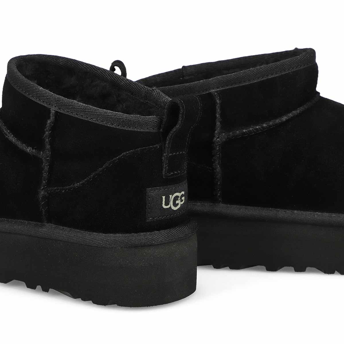 Girl's Ultra Mini Platform Sheepskin Boot - Black