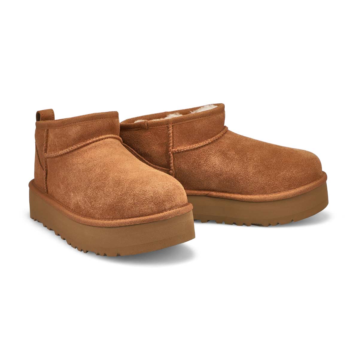 Girl's Ultra Mini Platform Sheepskin Boot - Chestnut