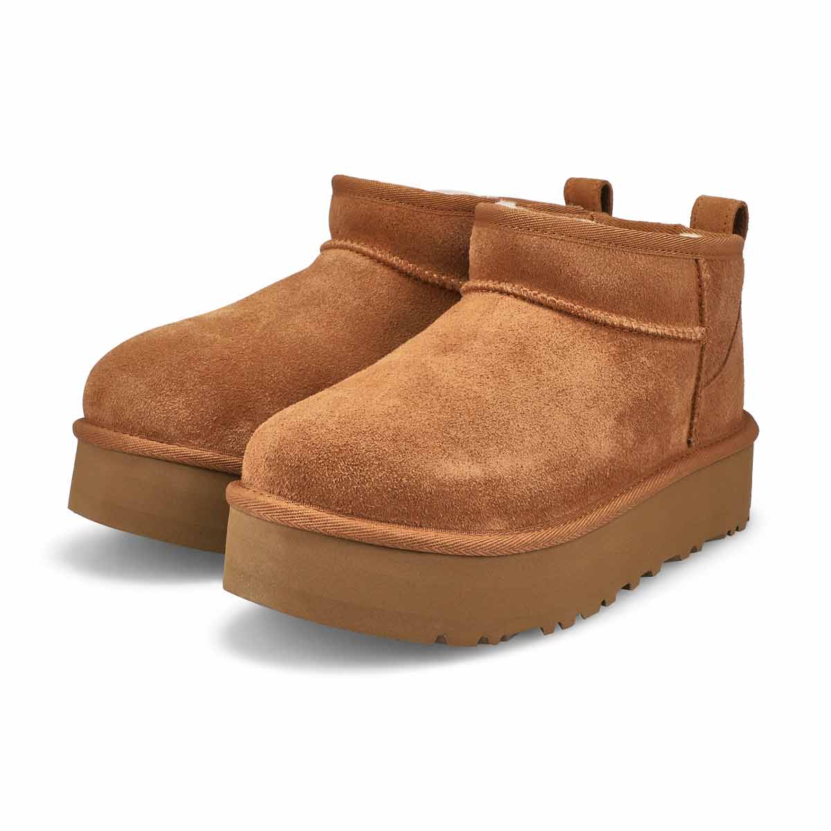 Girl's Ultra Mini Platform Sheepskin Boot - Chestnut