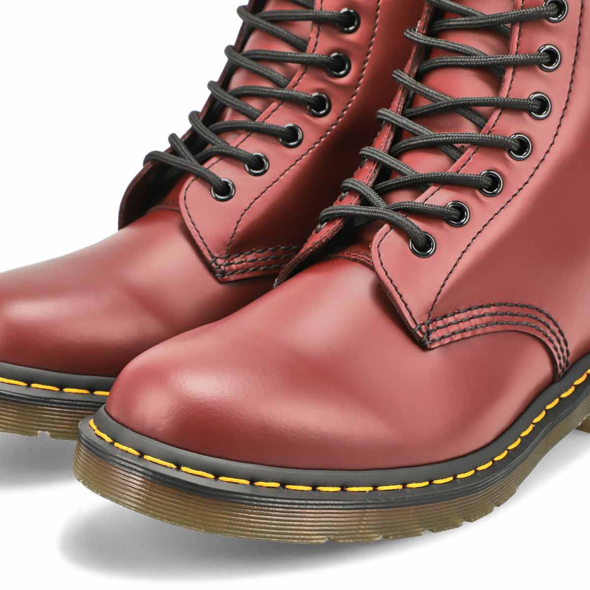 1460 Smooth Leather Lace Up Boots in Cherry Red, Dr. Martens