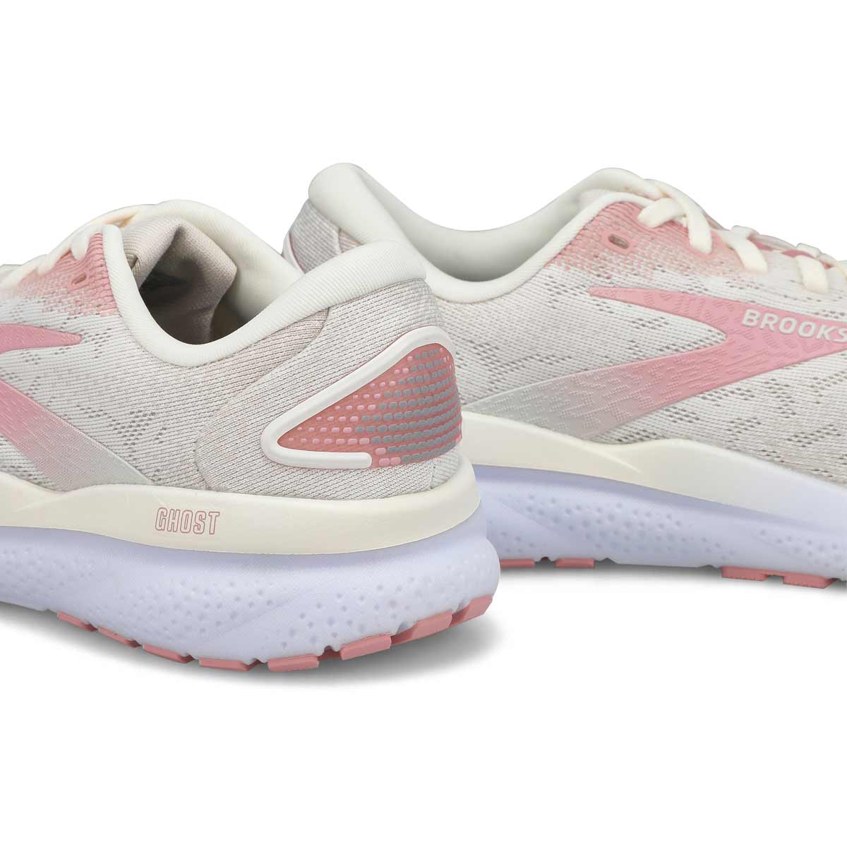 Women's  Ghost 16 Lace Up Performance Sneaker - Khaki White/Pink