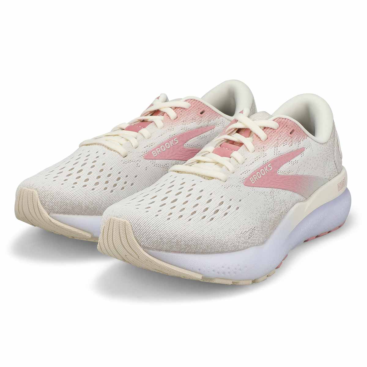 Women's  Ghost 16 Lace Up Performance Sneaker - Khaki White/Pink