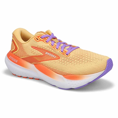 Lds Glycerin 21 Lace Up Performance Sneaker - Orange/Lavender/White