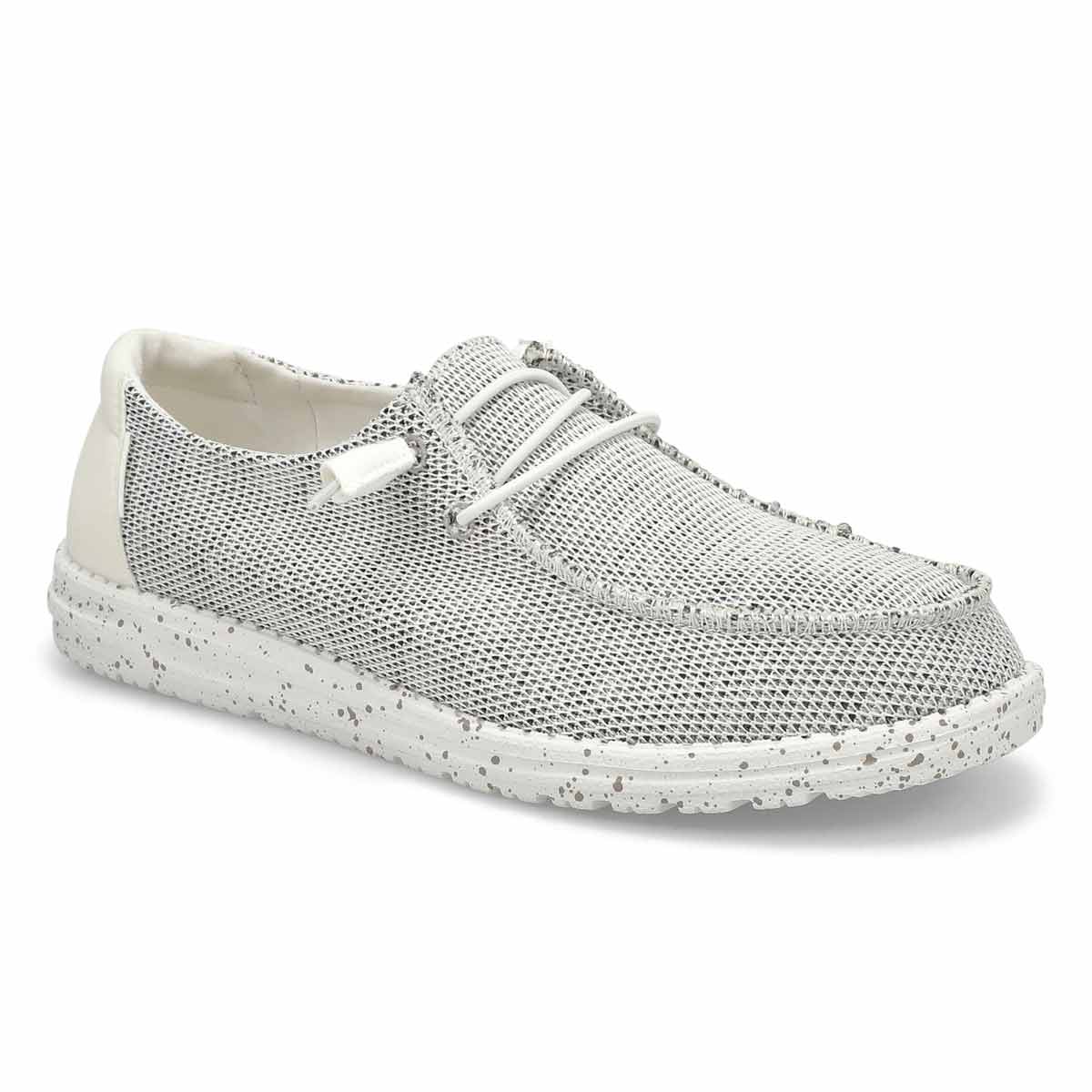 Hey Dude Wendy Washed Canvas Slip-On Casual Shoes (Cream) Women's