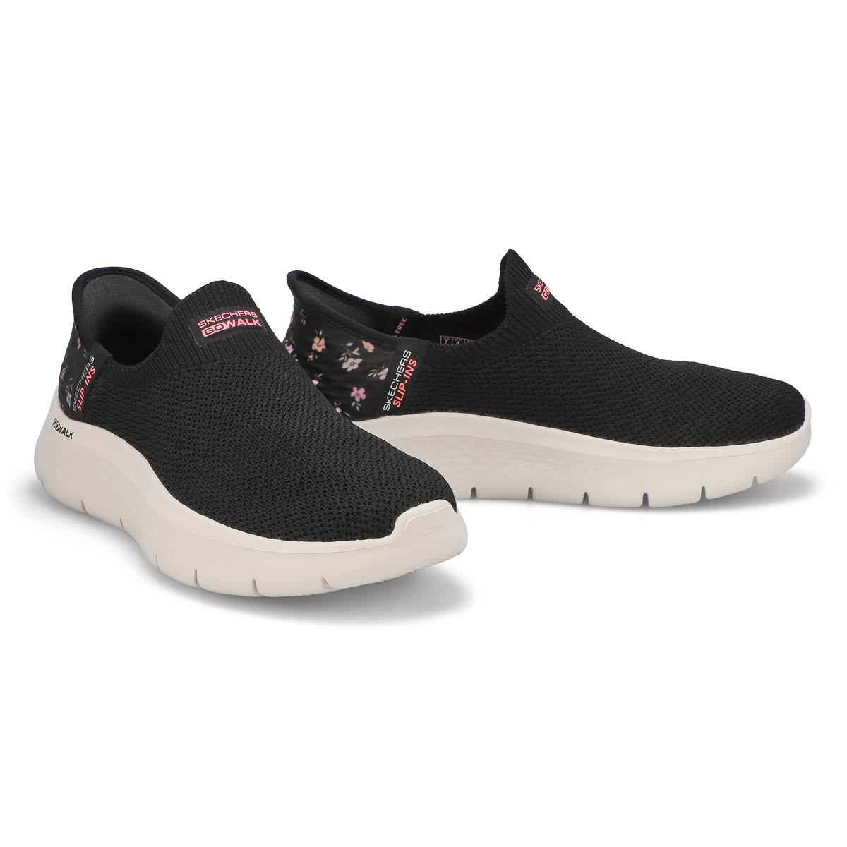 Women's  Go Walk Flex Sunset Rose Slip-Ins Sneaker - Black/Pink