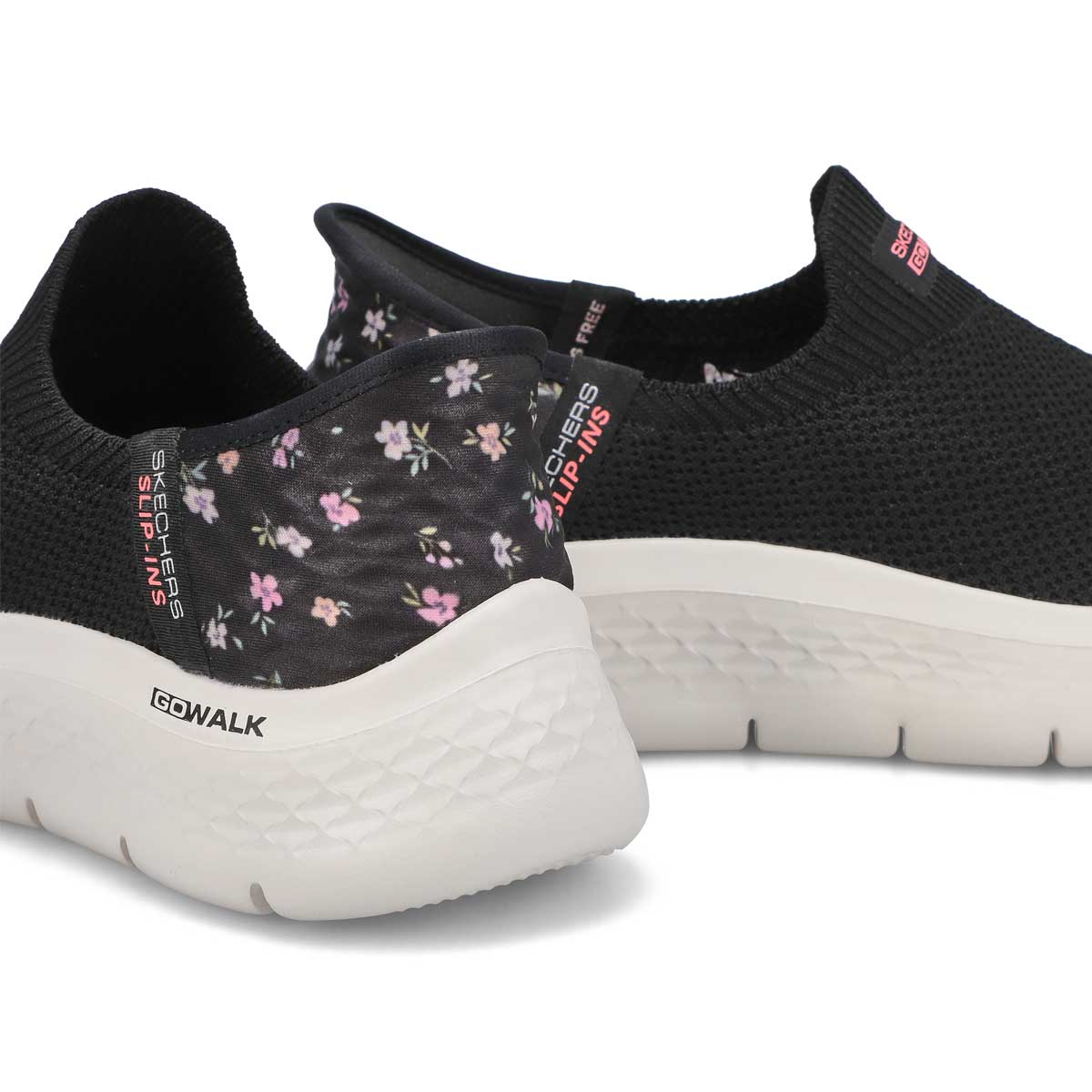 Baskets à enfiler GO WALK FLEX SUNSET ROSE SLIP-INS, noir/rose, femmes