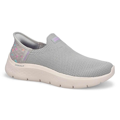 Lds Go Walk Flex Sunset Rose Slip-Ins Sneaker - Grey/Lavender