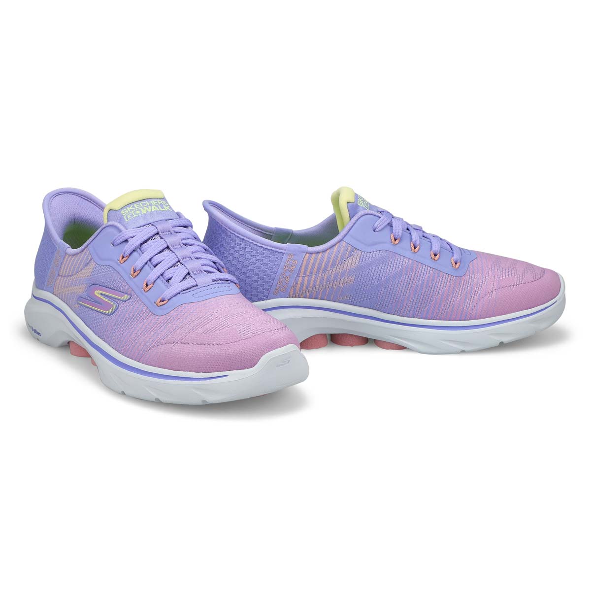 Women's  Go Walk 7 Lace Up Slip-Ins Sneaker - Lavender/Multi