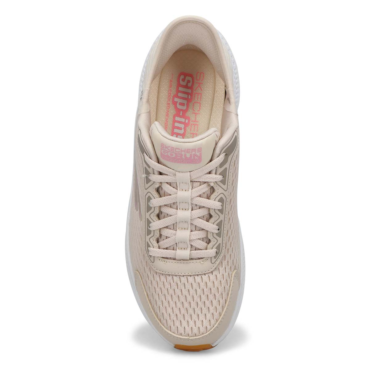 Women's Go Run Consistent 2.0 Slip-Ins Lace Up Sneaker - Natural/Pink