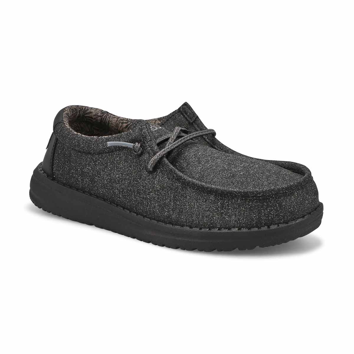 HEYDUDE Kids' Wally Youth Casual Shoe - Black