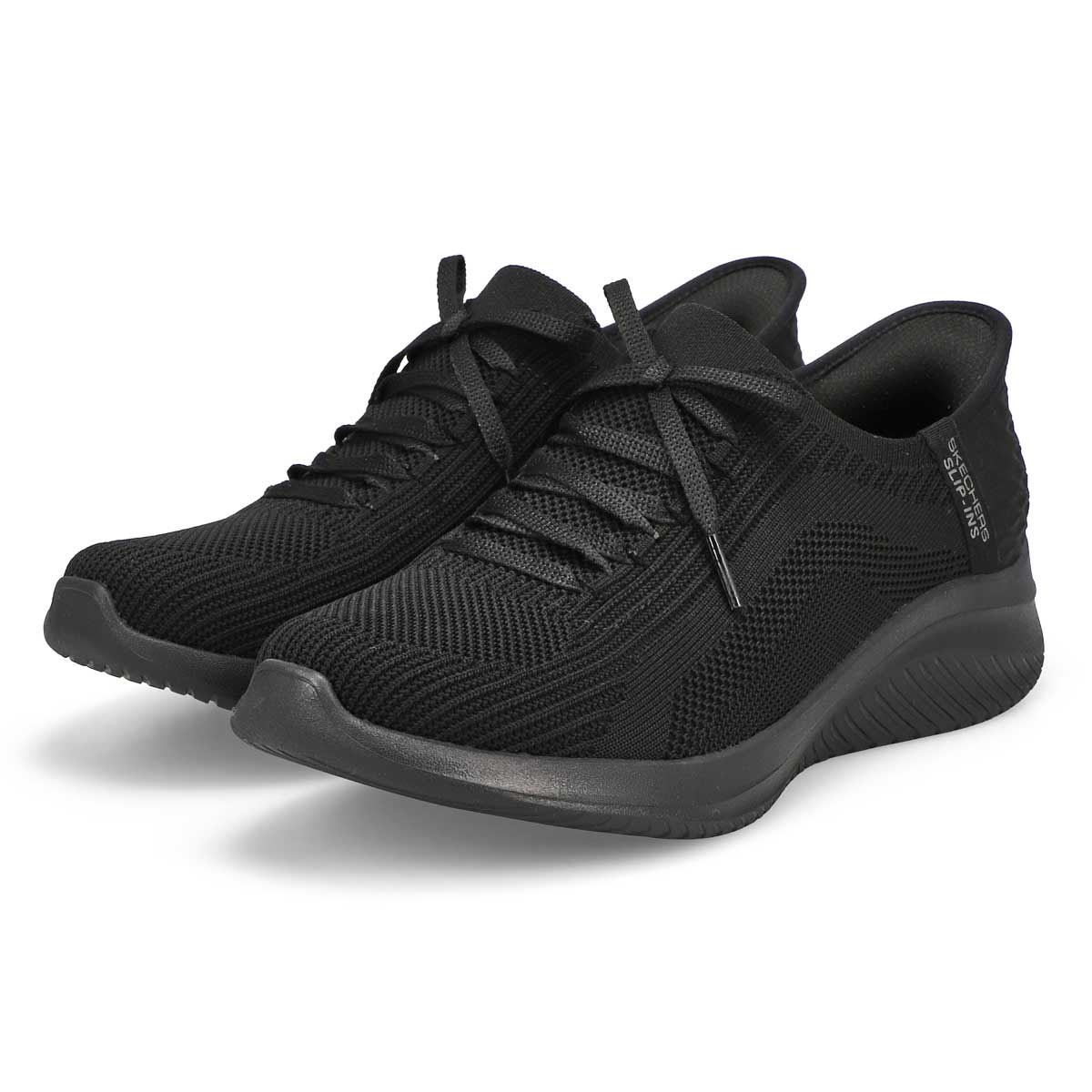 Women's Ultra Flex 3.0 Brilliant Path Slip-Ins Wide Sneaker - Black/Black