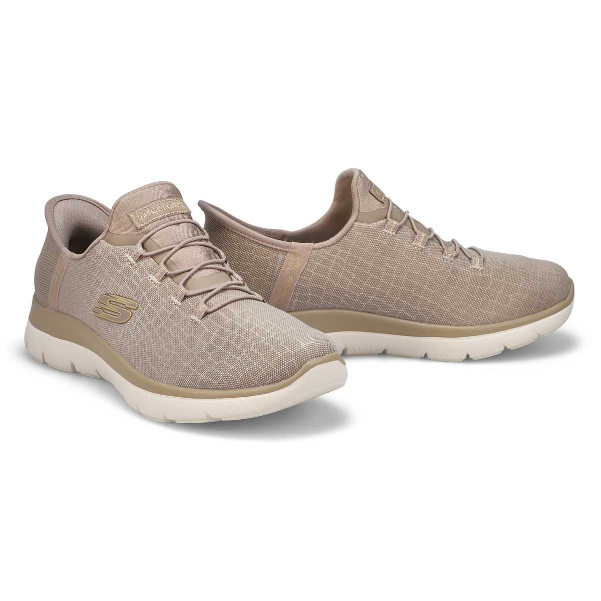 Women's Summits Classy Night Slip-Ins Sneaker - Taupe/Gold