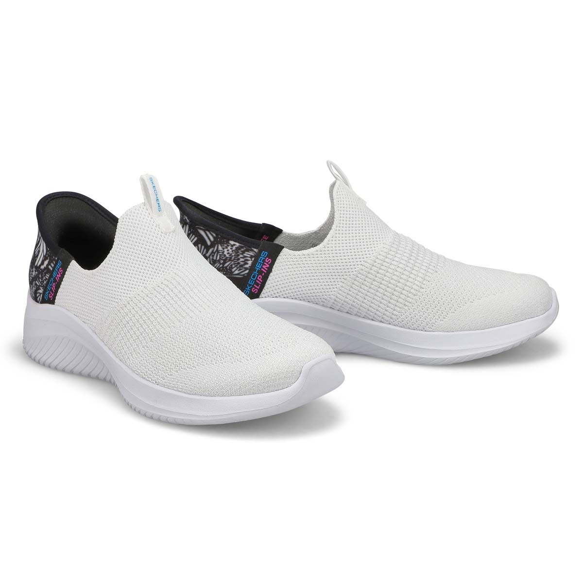 Baskets à enfiler BOBS SPORT SLIP-INS, blanc/noir, femmes