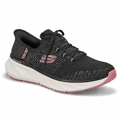 Lds Edgeride Slip-Ins Sneaker - Black/Pink