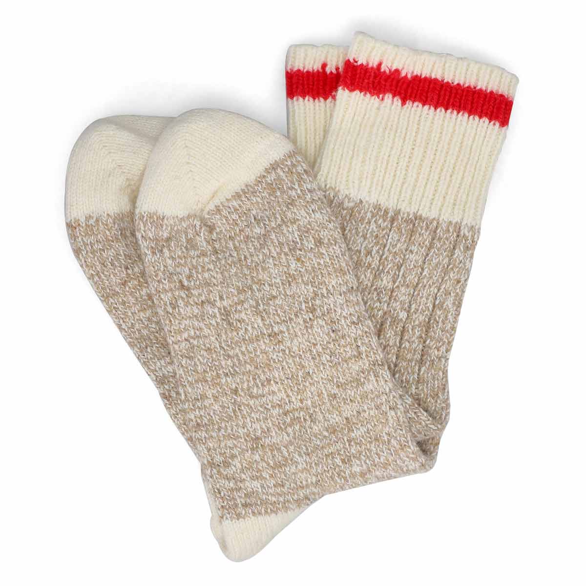 Women's Duray Classic Wool Blend Heavy Sock - Beige/Red