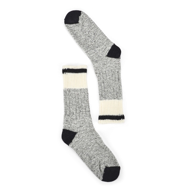 Lds Duray Wool Blend Heavy Sock - Grey/Black