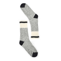 Chaussettes épaisses, mél. laine gris/noir, femmes