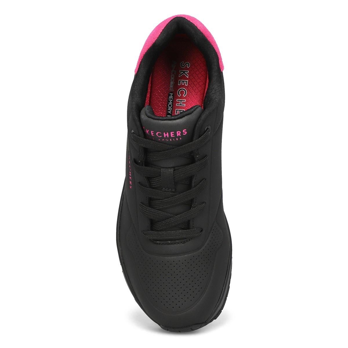 Women's Uno Pop Back Lace Up Sneaker - Black/Hot Pink